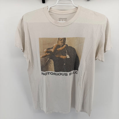 The Notorious B.I.G. Graphic T-Shirt Biggie Smalls Rap Tee Large Cream