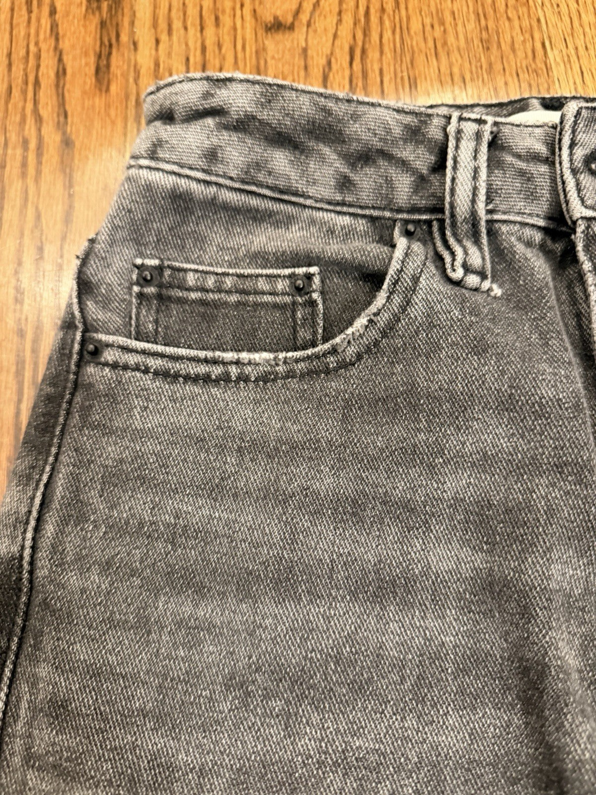 PacSun Jeans Womens 23 Gray 90's Boyfriend Straight High Rise Ripped Acid Wash