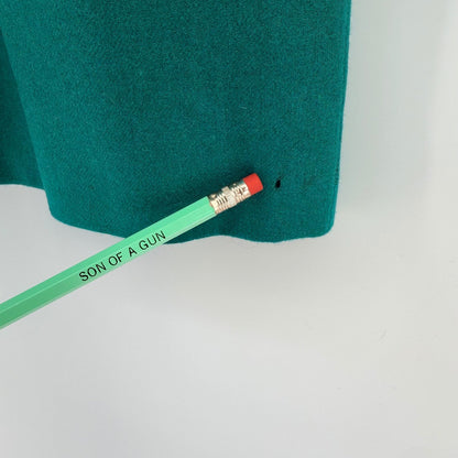 Pendleton Vintage Petite Wool Pencil Skirt High Waist Pleated Teal Green Size 2
