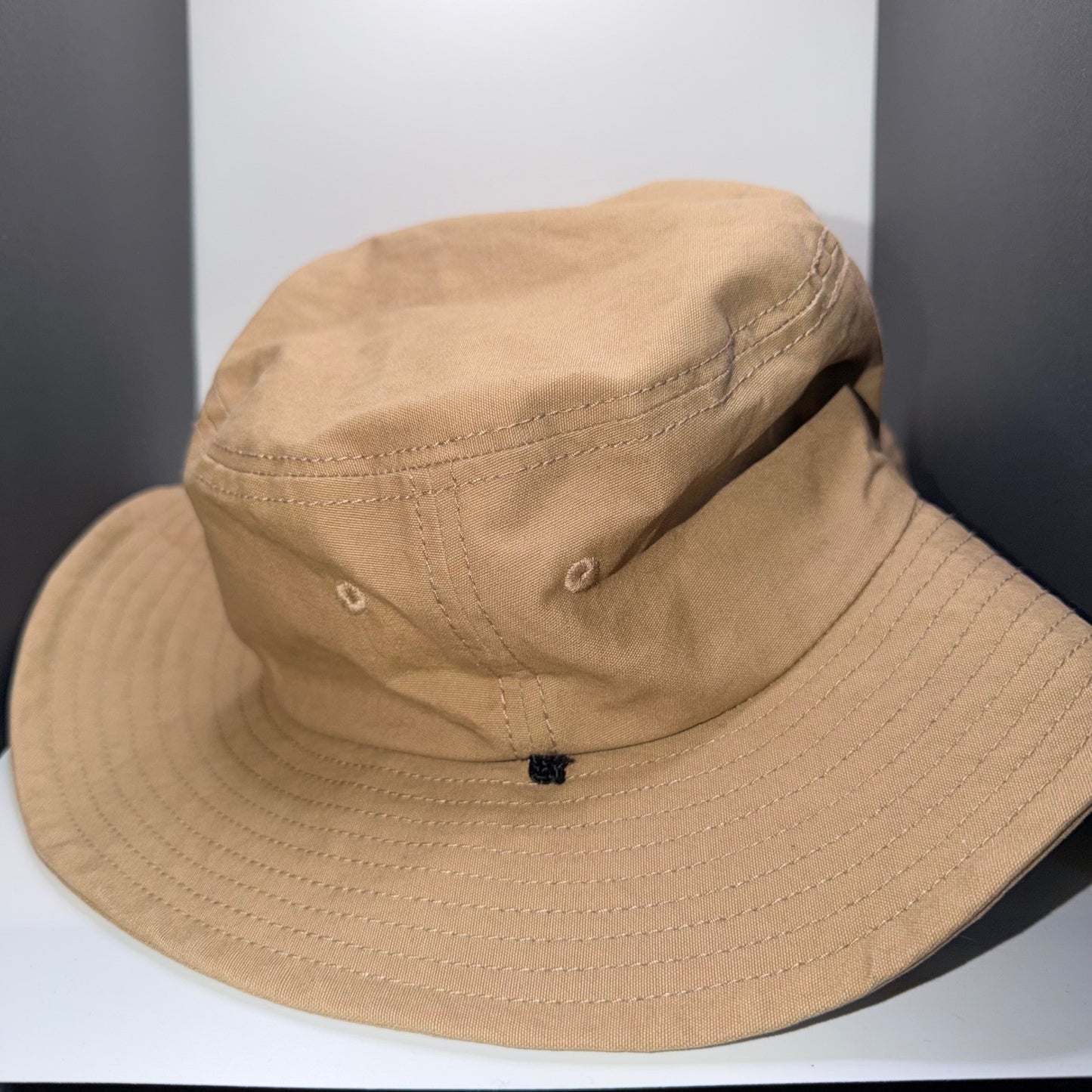 ESPN Logo Boonie Bucket Hat Adjustable Chin Strap Tan Khaki OSFM