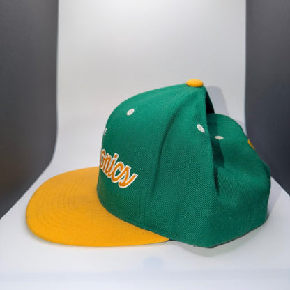 Mitchell & Ness Seattle Supersonics Snapback Hat Vintage 90s Green Yellow OS