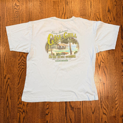 Tommy Bahama Relax Casa de Chill Graphic T-Shirt XL Light Blue Tropical Beach