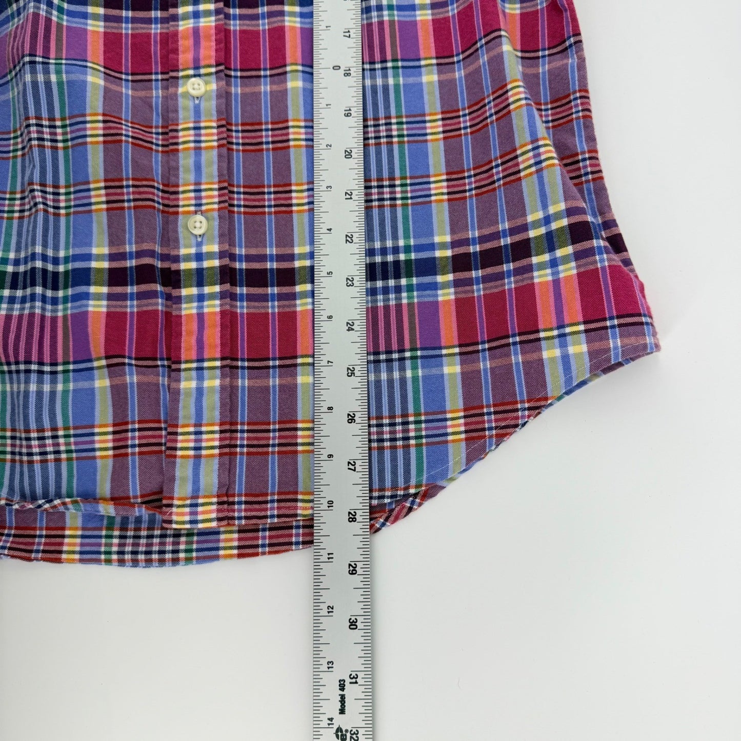 Ralph Lauren Classic Fit Plaid Button Down Shirt Multi Color Mens Small S Preppy