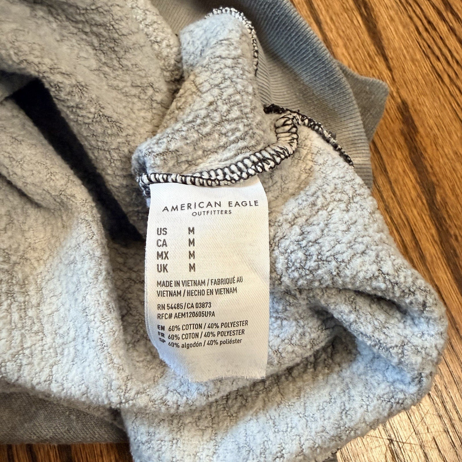 American Eagle Super Soft Jegging Fit Sweatshirt Gray Acid Washed Size M Boxy