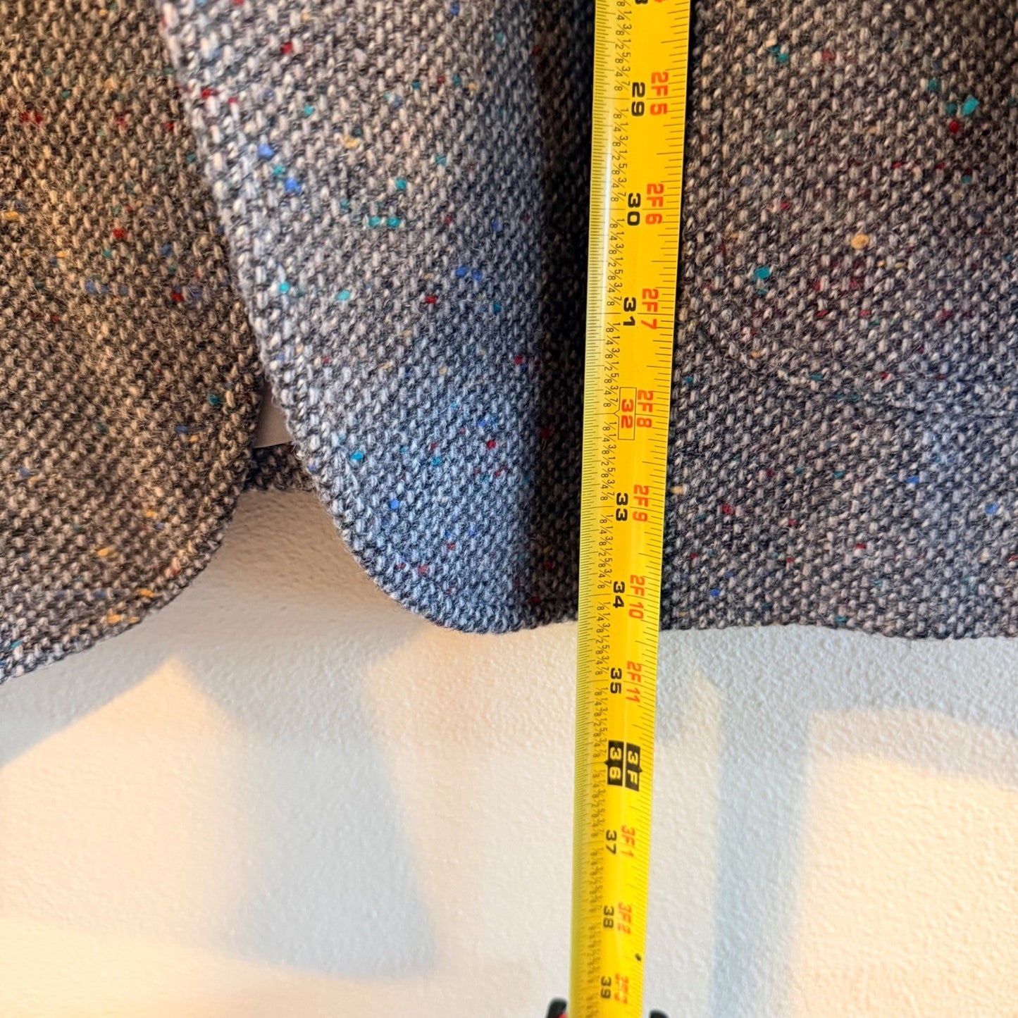 Pendleton Vintage 50s Wool Donegal Tweed Sport Coat Elbow Patches 52L Gray