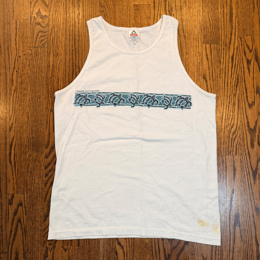 Alstyle Hawaii Surf Legends Tank Top Sea Turtle Graphic Size L White