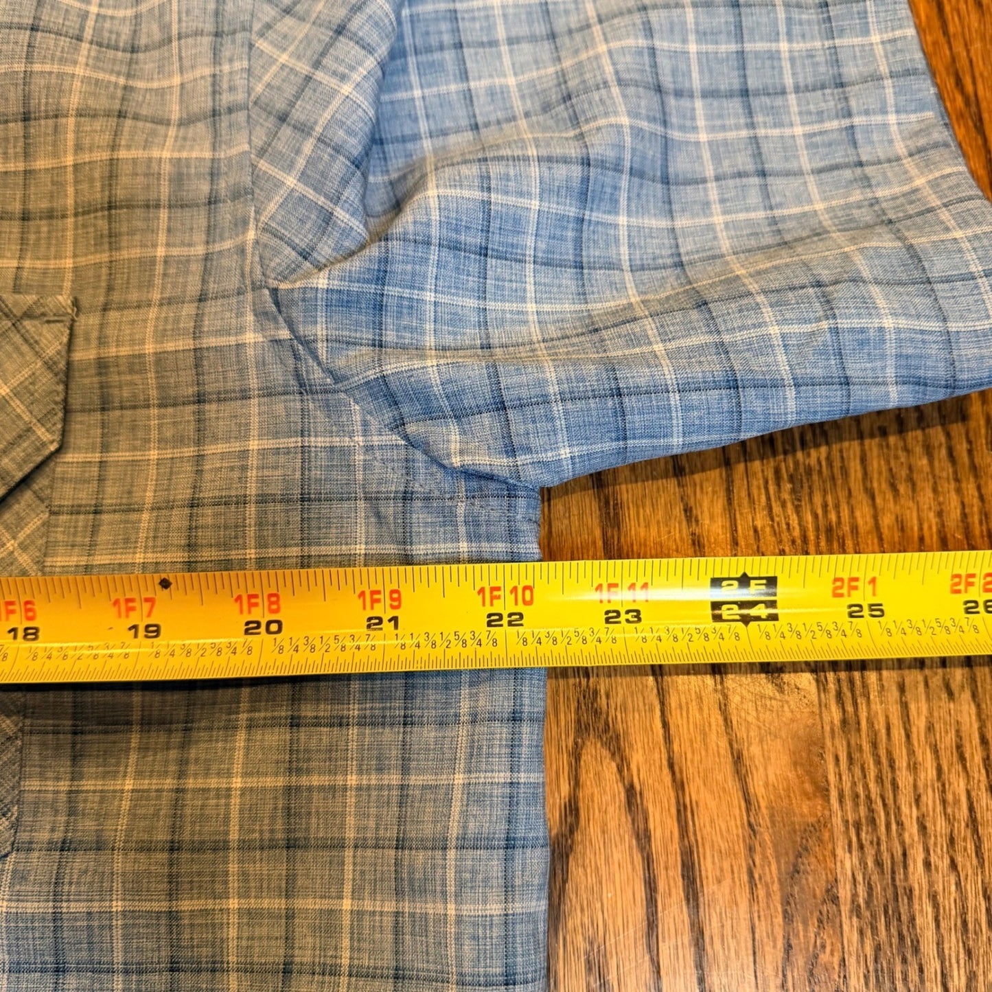 Orvis Classic Collection Short Sleeve Plaid Fishing Hiking Shirt Medium Blue