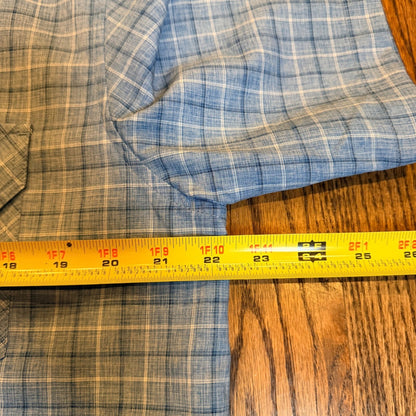 Orvis Classic Collection Short Sleeve Plaid Fishing Hiking Shirt Medium Blue