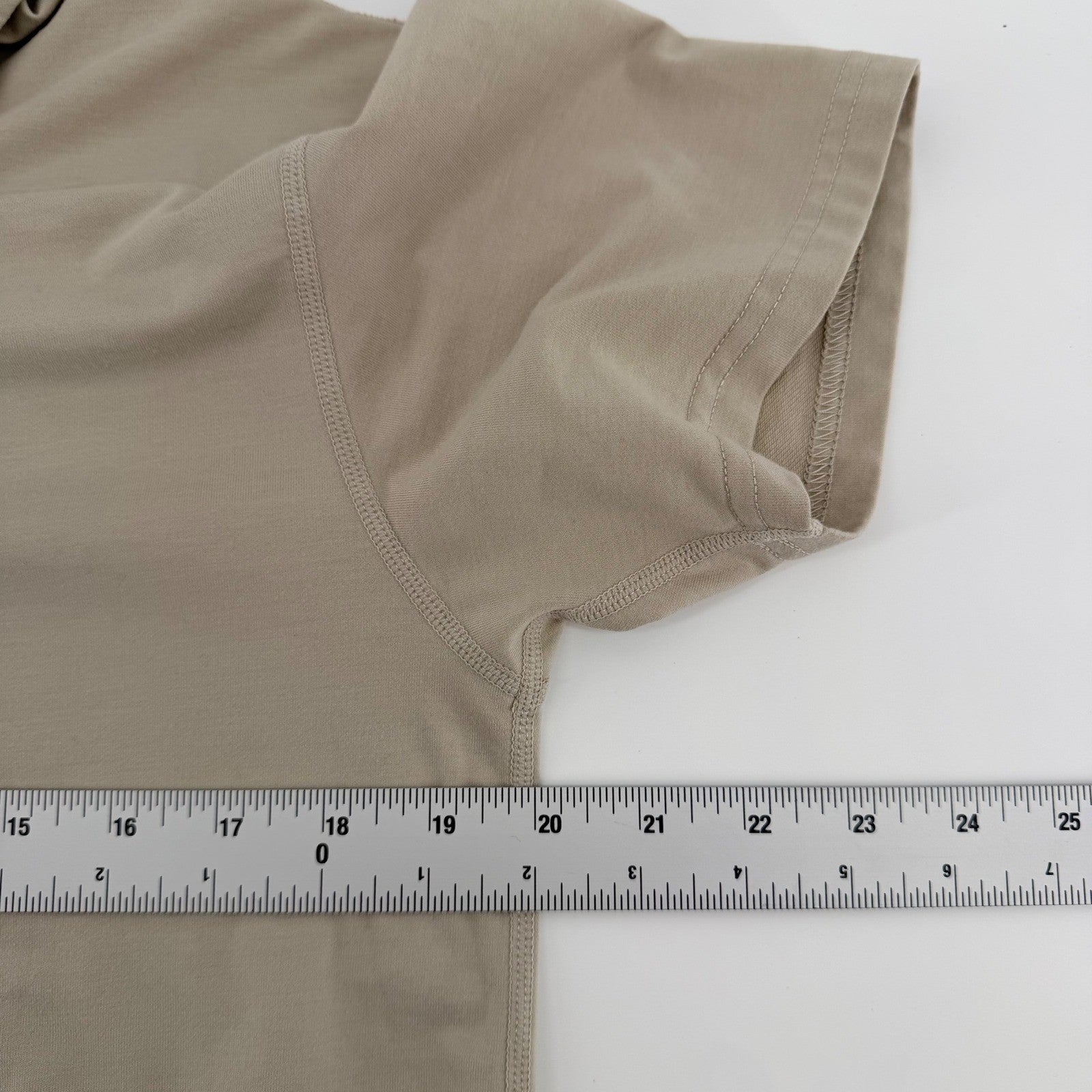 BYLT Premium Basics Signature Polo Shirt Tan Khaki Stretch Athletic Fit Medium