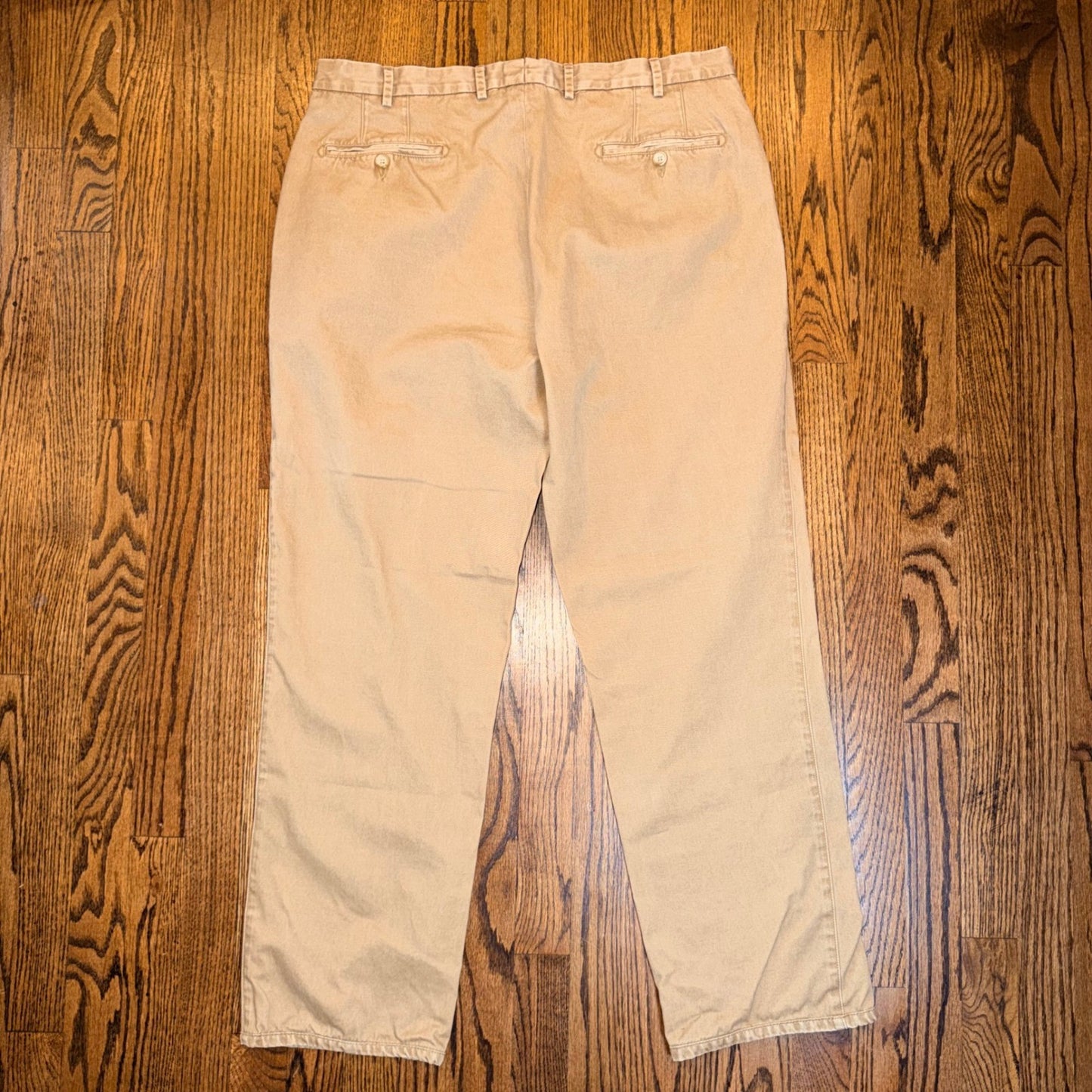 Peter Millar Pima Cotton Chino Pants Flat Front 36 Khaki Tan Preppy Casual