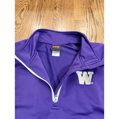 Genuine Stuff Washington Huskies Quarter Zip Pullover Jacket XL Purple NCAA