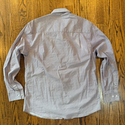 Nick Graham Modern Fit Dress Shirt Purple Micro Dot Stretch Size L 16-16.5 34/35