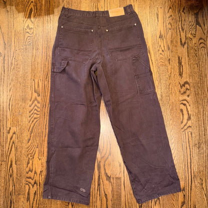 Russo Jeans Russowear Carpenter Pants Brown Cotton Canvas Wide Leg 38x34