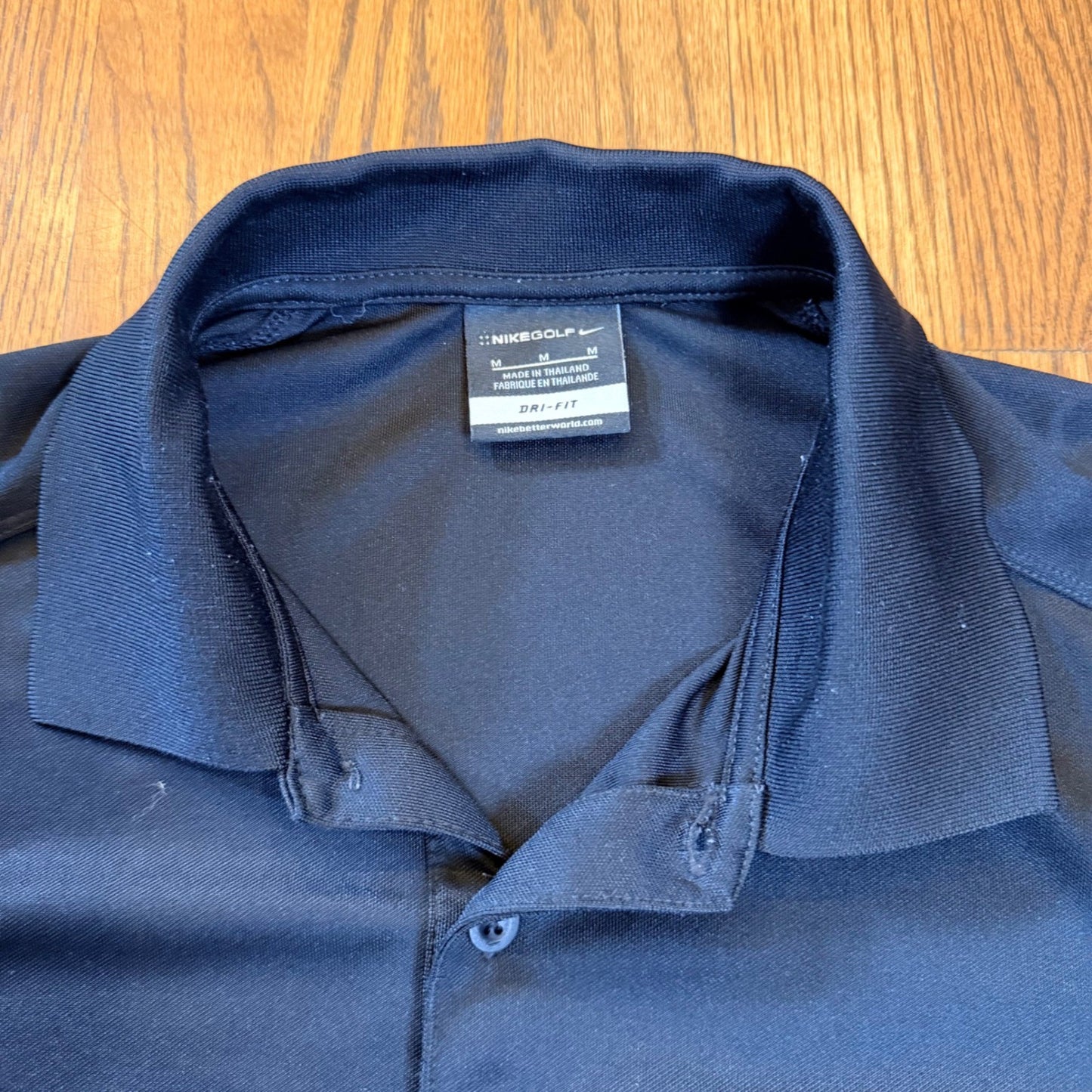 Nike Golf Dri-FIT Polo Shirt Short Sleeve Performance Swoosh Size M Black