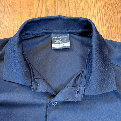 Nike Golf Dri-FIT Polo Shirt Short Sleeve Performance Swoosh Size M Black