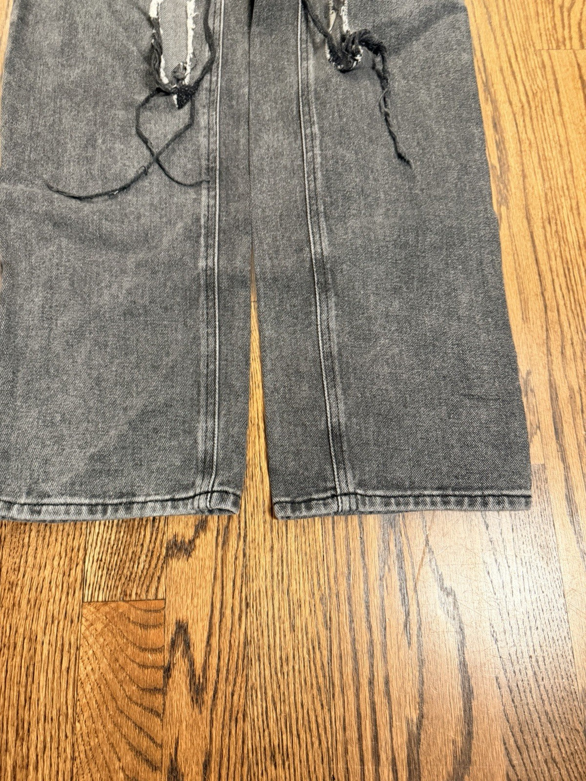 PacSun Jeans Womens 23 Gray 90's Boyfriend Straight High Rise Ripped Acid Wash