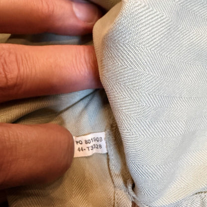 Tommy Bahama Silk Herringbone Shirt M Sage Green Short Sleeve Wood Button Down
