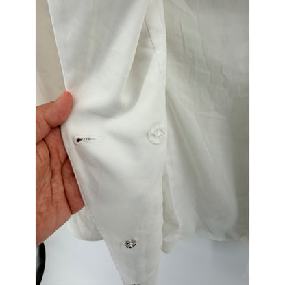 NBD Bell Sleeve Blazer Dress White Shawl Lapel Tailored Mini Size S White