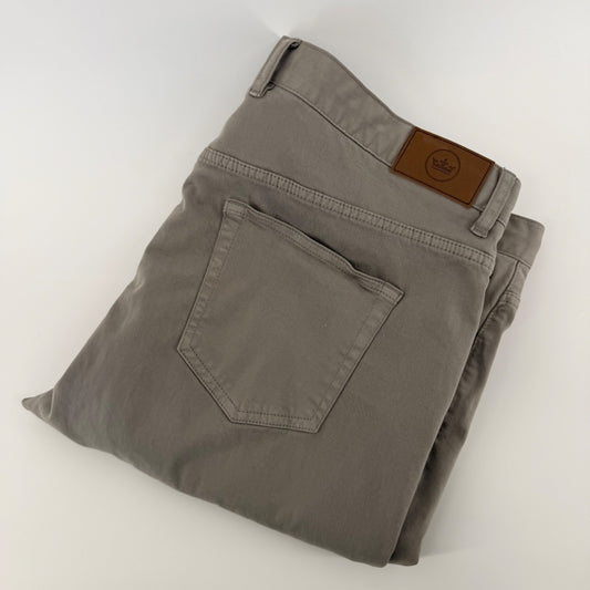 Peter Millar Crown 5-Pocket Pants Straight Leg Chino Golf Trousers 38 Grey Prep
