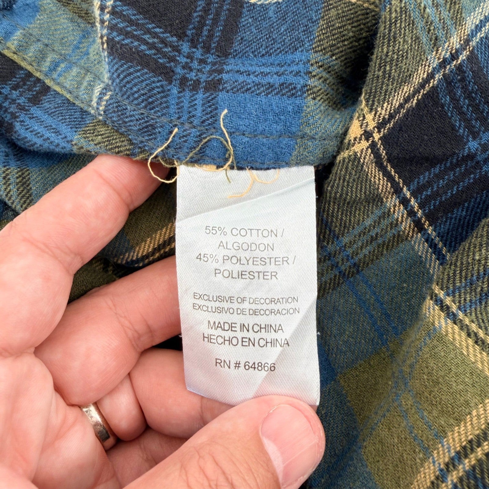 Lee Regular Fit Flannel Shirt Plaid Long Sleeve Workwear Casual Med Blue Olive