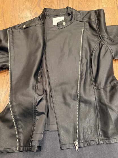 Hayden Los Angeles Womans Full Zip Jacket Black Solid Small Cotton Blend