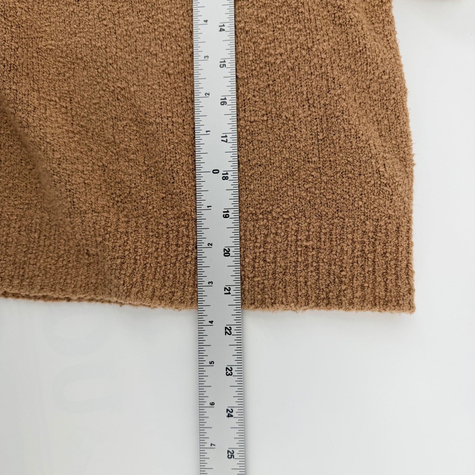 Margaret O'Leary Striped Raglan Boucle Knit Sweater Large Brown Cream Neutral