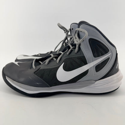 Nike Prime Hype DF Basketball Shoes High Top Athletic Sneakers 12 Grey White
