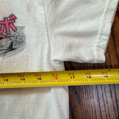 Eldon JDM Drift Graphic T-Shirt Japanese Car Culture Racing White Size S