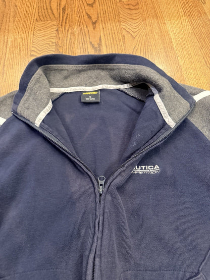 Nautica Competition Full Zip Jacket Navy Gray Size M