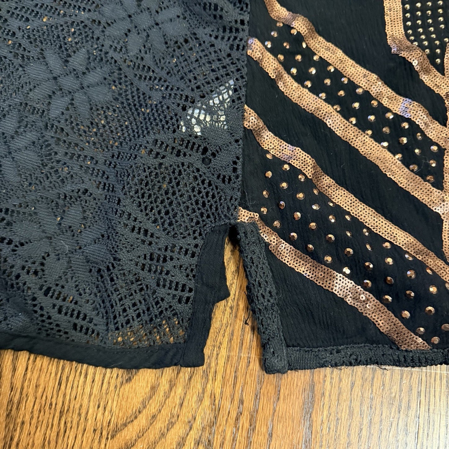 Miss Me Y2K style Embellished Top Black Lace back Size S Racer Tank