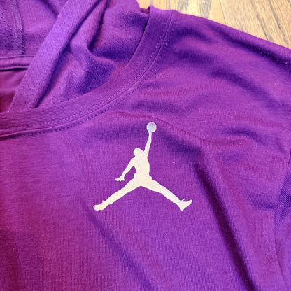 Jordan Jumpman Youth XL Purple Hooded Long Sleeve Performance Tee Shirt