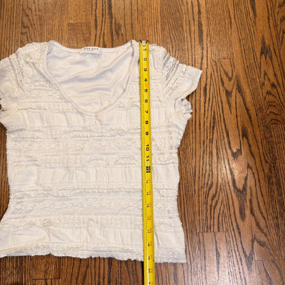 Good Days Project White Lace Tiered V-Neck Cap Sleeve Top Size XL
