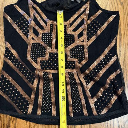 Miss Me Y2K style Embellished Top Black Lace back Size S Racer Tank