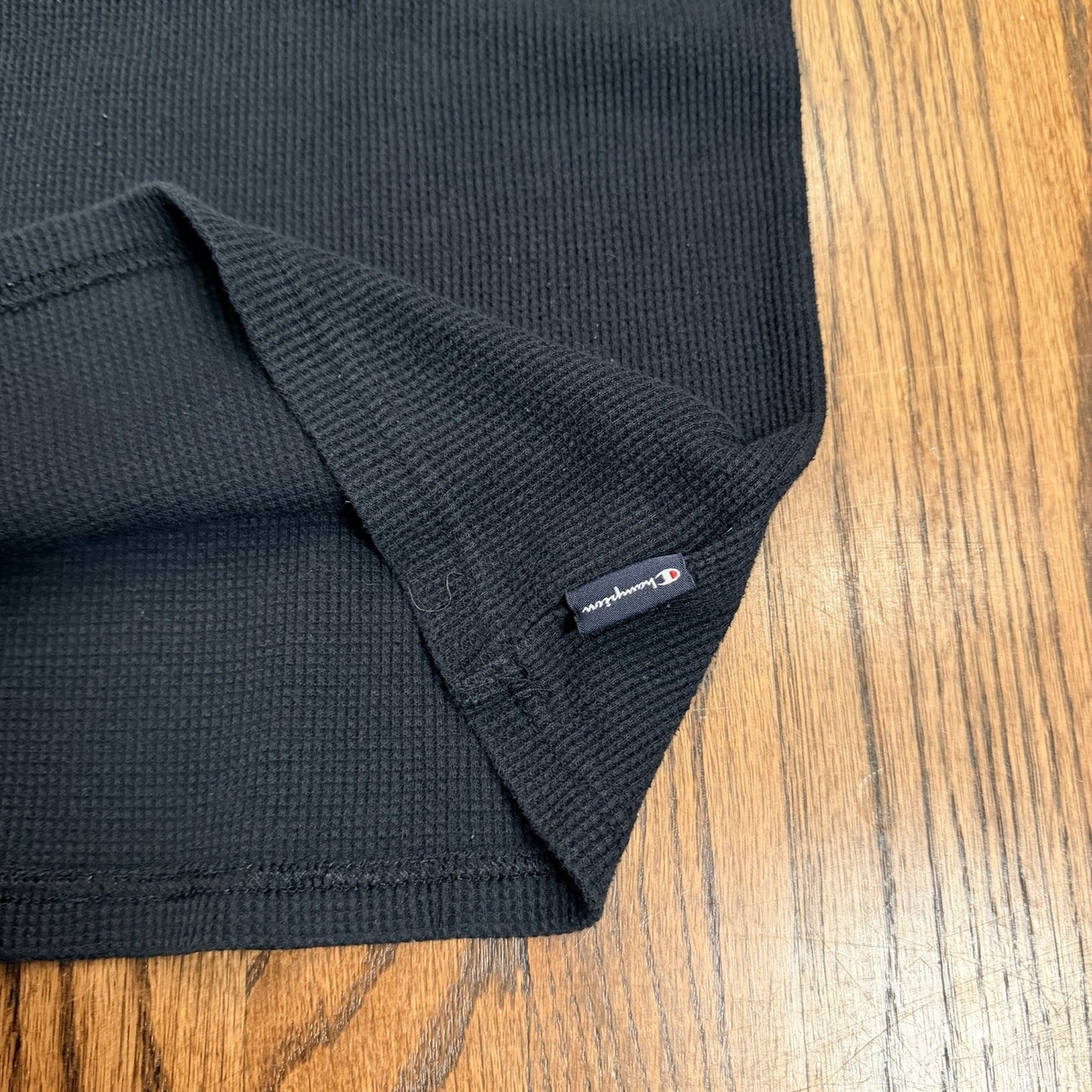 Champion Thermal Base Layer Shirt Black Long Sleeve Logo Size Small (Estimated)