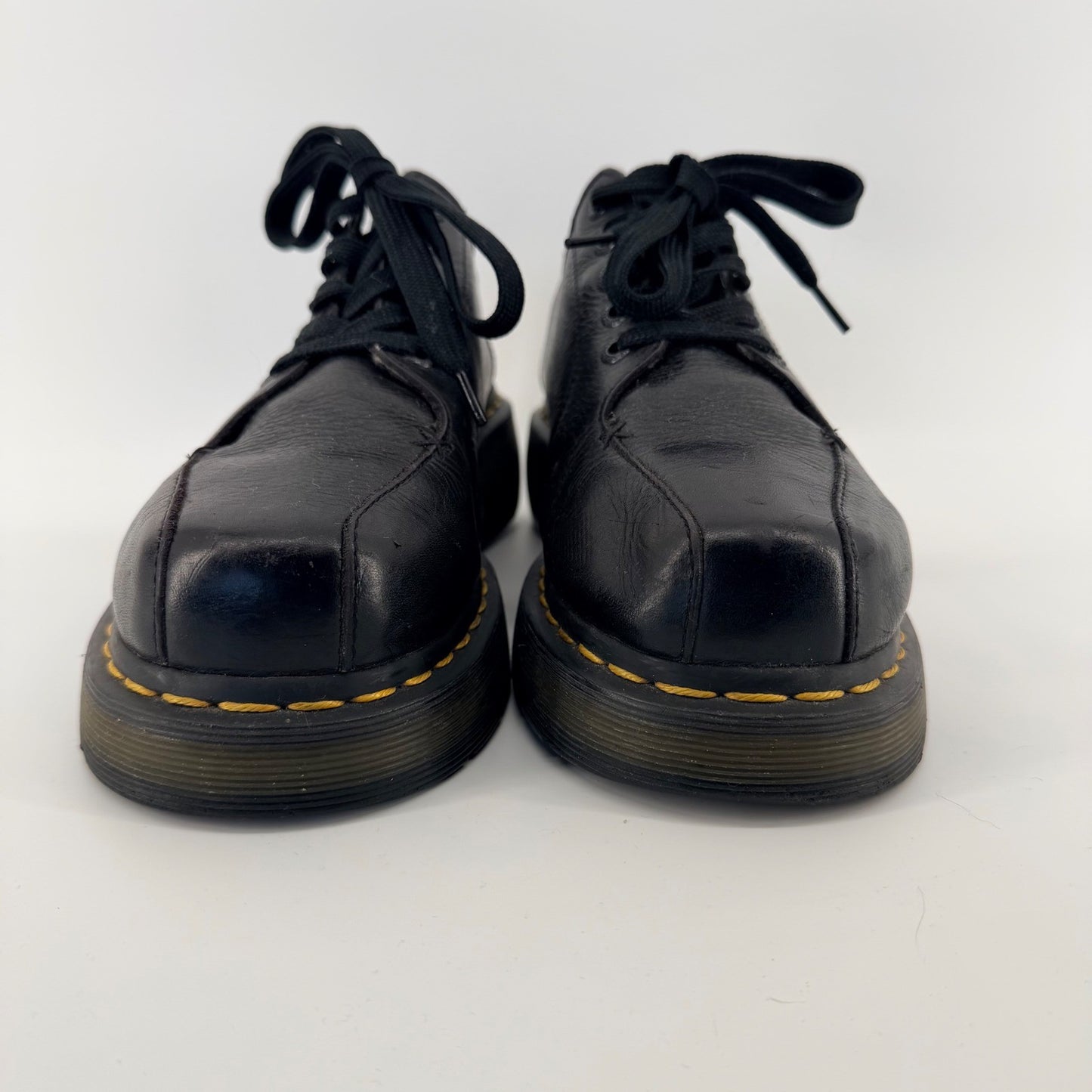 Dr. Martens Platform Square Toe Oxford Black Leather Shoes Unisex Men 8 Women 9
