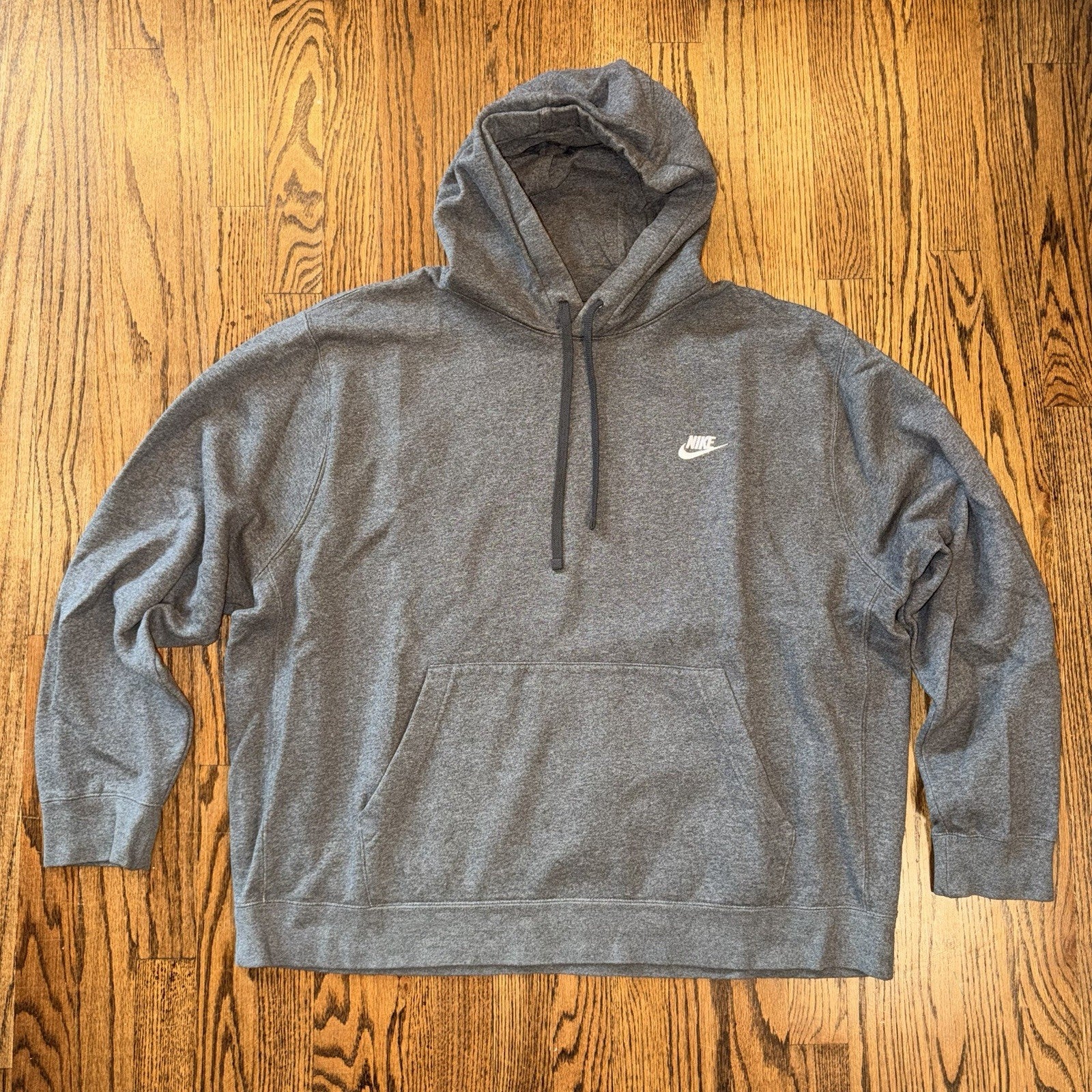 Nike Men's Club Charcoal Heather Fleece Pullover Hoodie BV2654-071 Size XXL