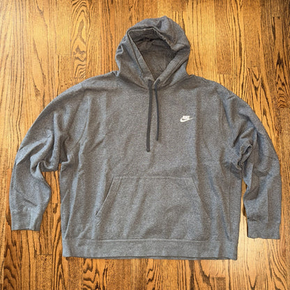 Nike Men's Club Charcoal Heather Fleece Pullover Hoodie BV2654-071 Size XXL