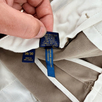 Polo Ralph Lauren Classic Fit Chino Pants Khaki Tan Cotton Twill 37x30 Mens