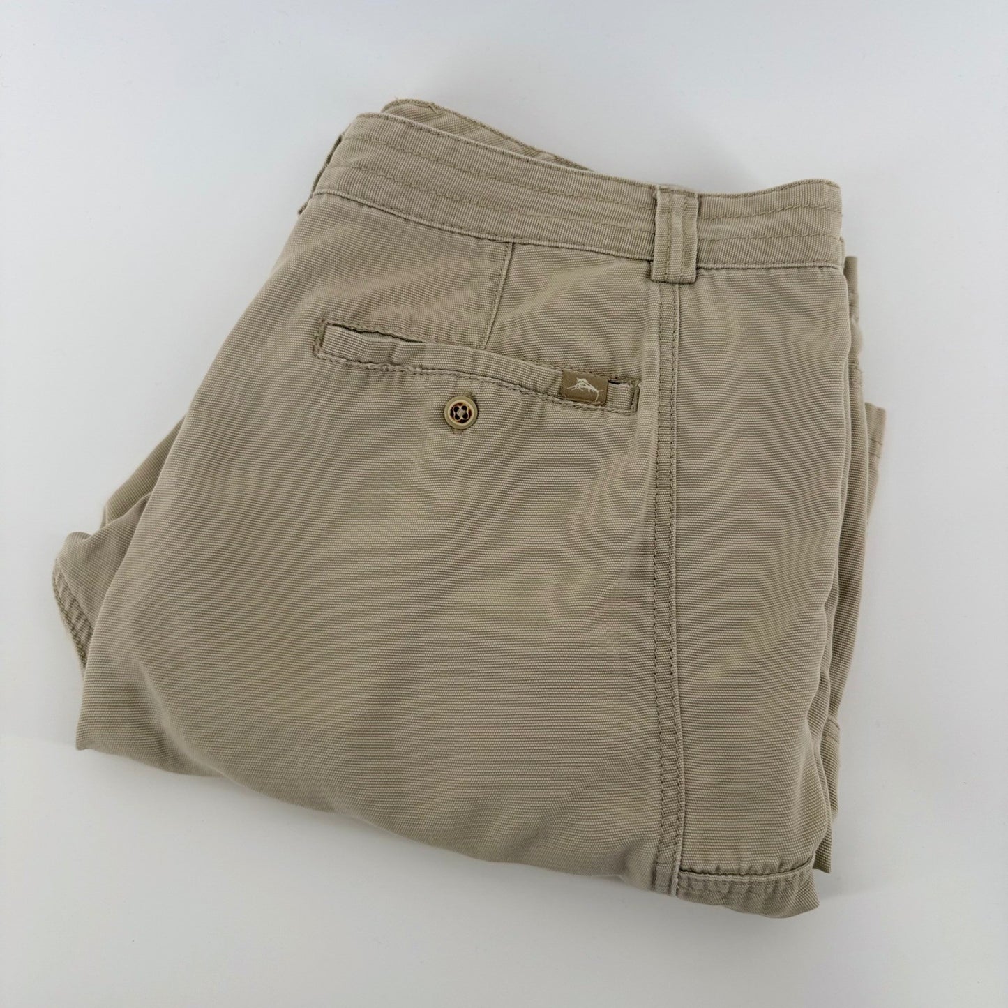 Tommy Bahama Relax Cargo Shorts Tencel Cotton Utility Khaki Tan 35 Mens