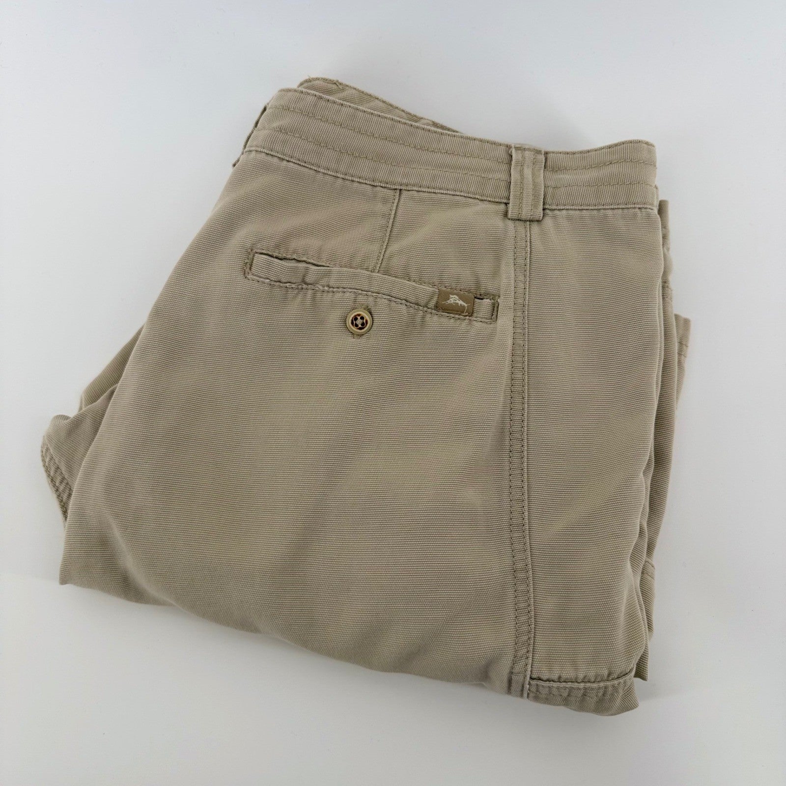 Tommy Bahama Relax Cargo Shorts Tencel Cotton Utility Khaki Tan 35 Mens
