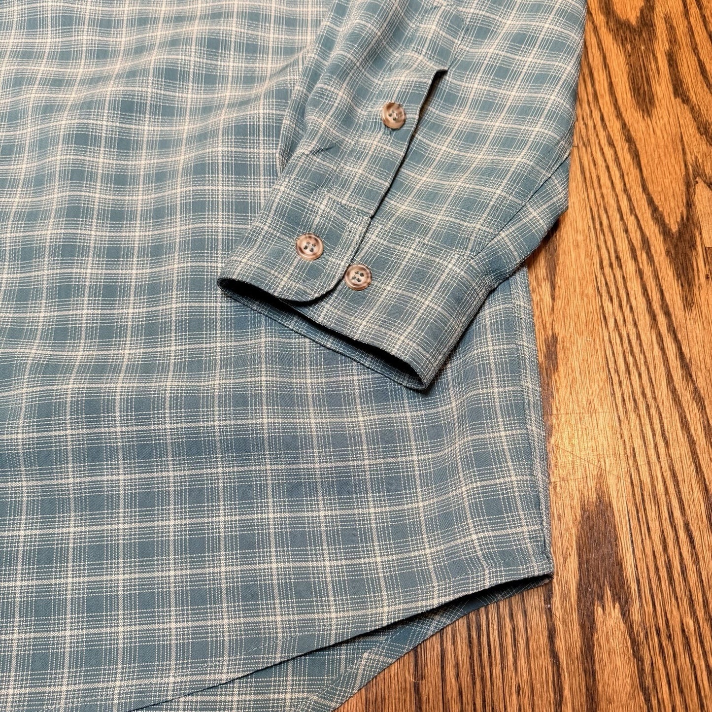 Helly Hansen Plaid Ventilated Hiking Fishing Shirt Large Blue L