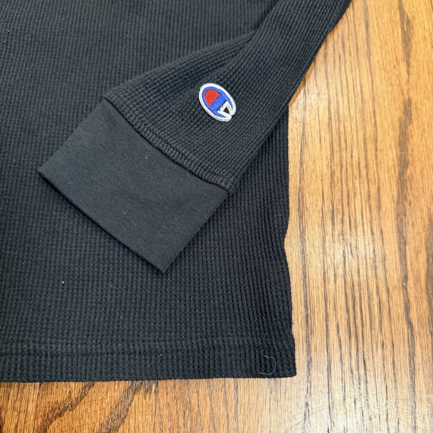 Champion Thermal Base Layer Shirt Black Long Sleeve Logo Size Small (Estimated)