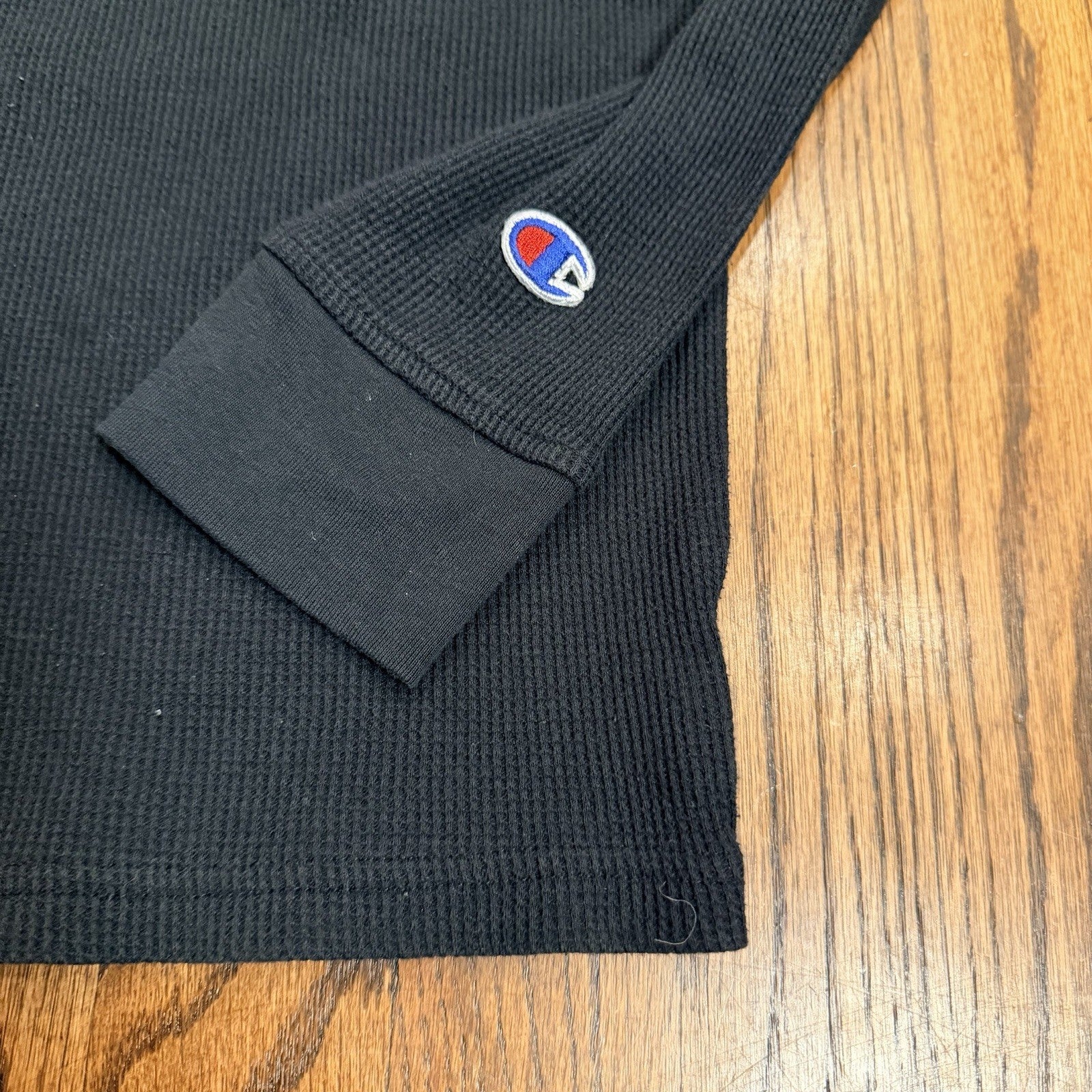 Champion Thermal Base Layer Shirt Black Long Sleeve Logo Size Small (Estimated)