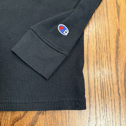 Champion Thermal Base Layer Shirt Black Long Sleeve Logo Size Small (Estimated)