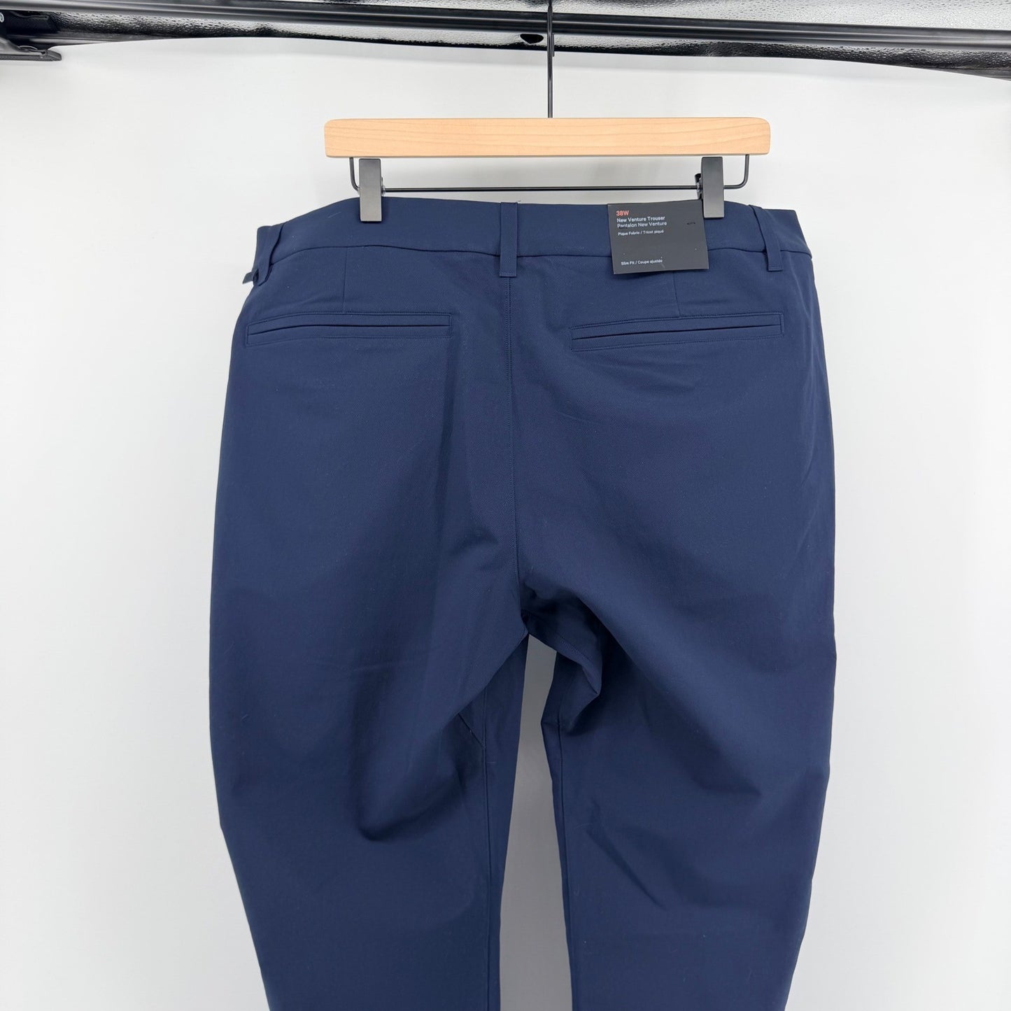 Lululemon New Venture Trouser Slim Fit Pique Tech Pants 38W Navy Blue Athleisure