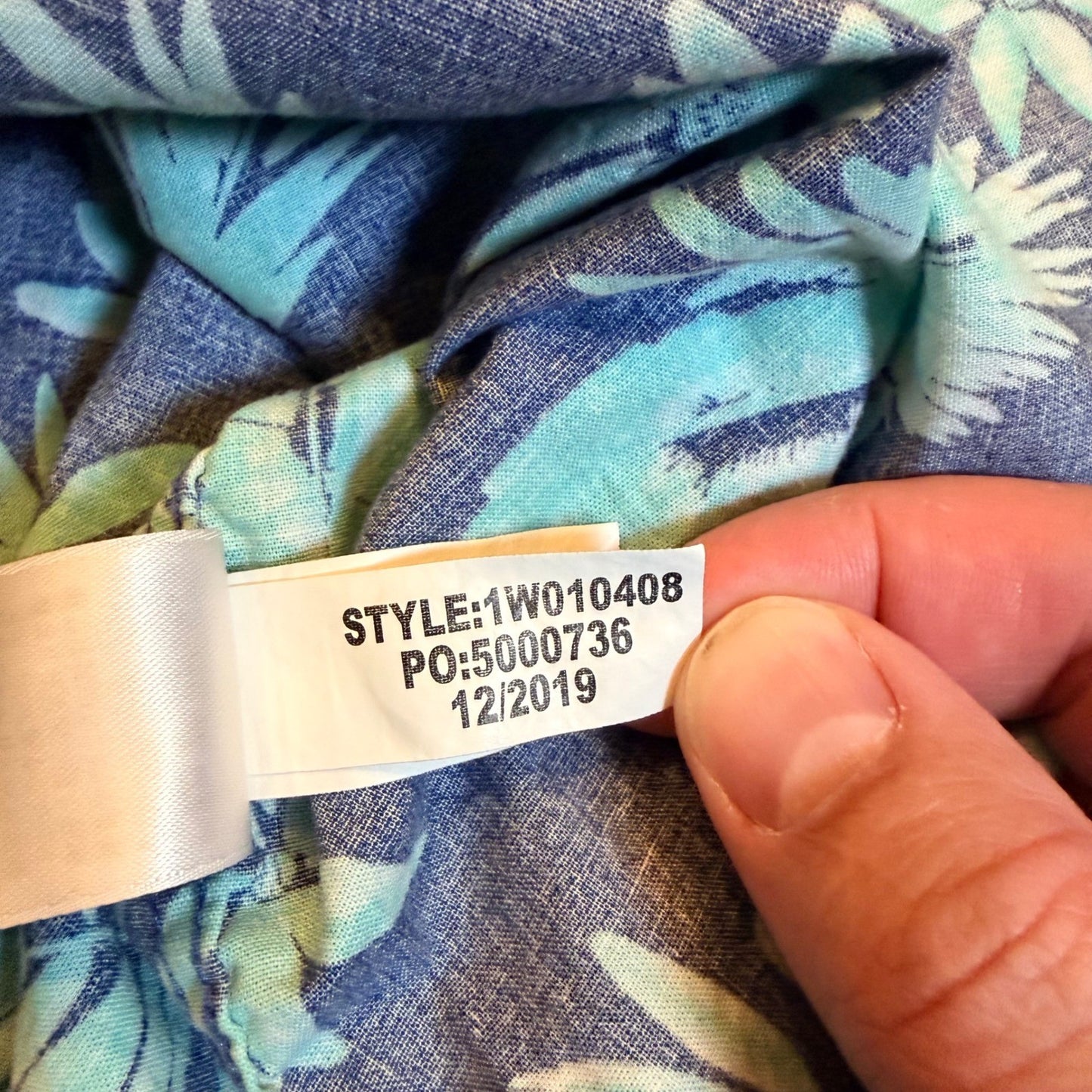 Vineyard Vines Slim Fit Murray Shirt Tropical Leaf Print XL Navy Blue Teal