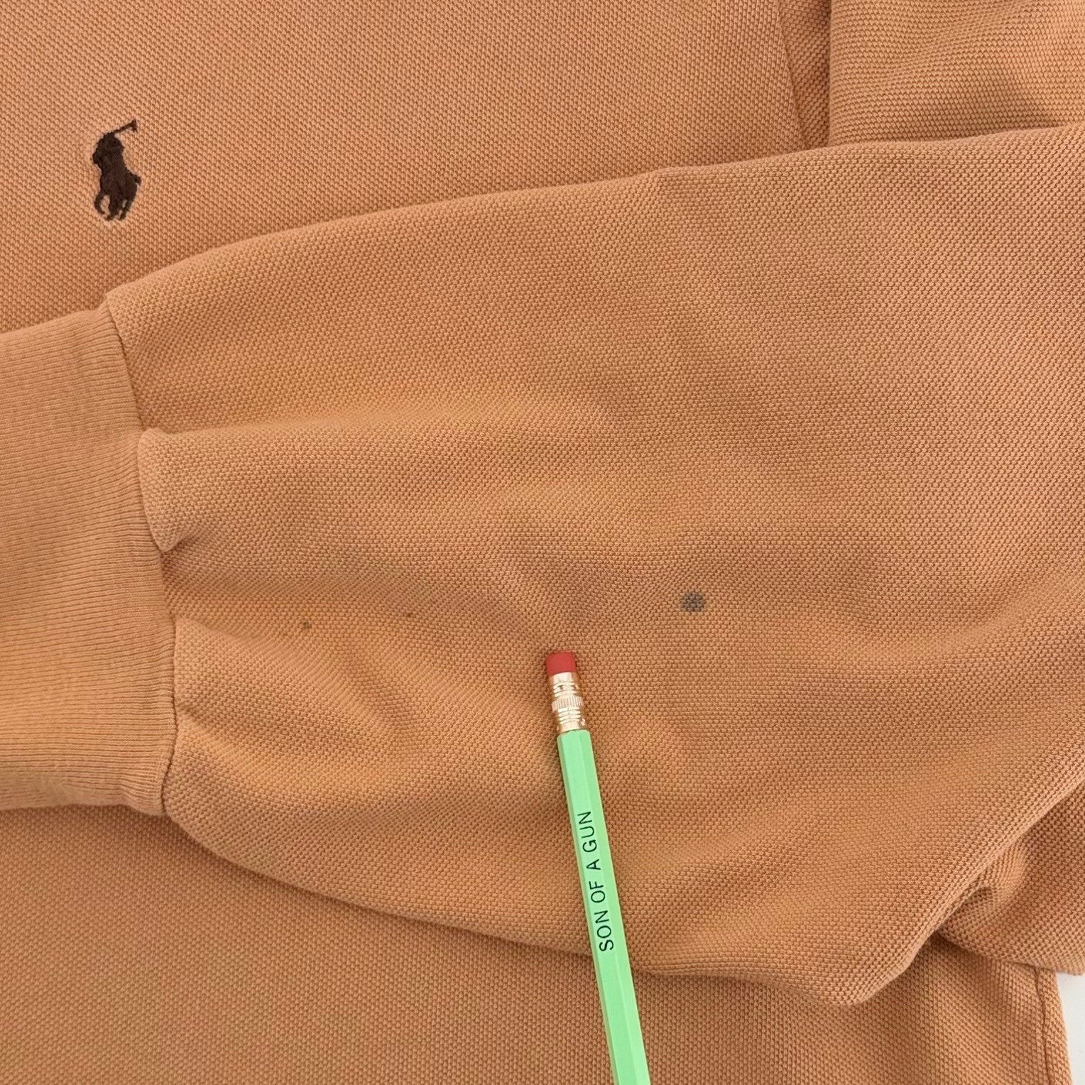 Polo Ralph Lauren Long Sleeve Polo Shirt XXL Burnt Orange Pique Cotton Pony Logo