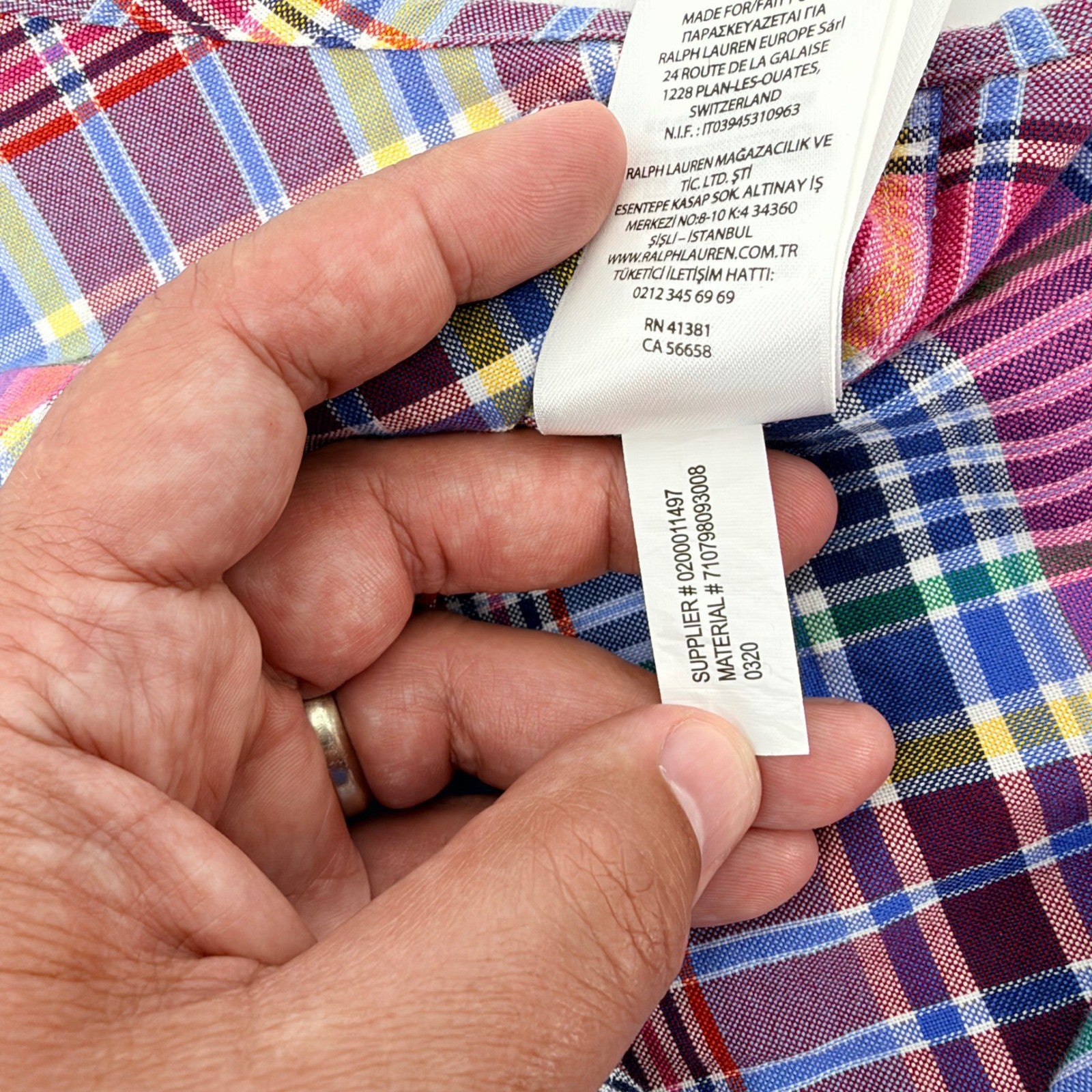 Ralph Lauren Classic Fit Plaid Button Down Shirt Multi Color Mens Small S Preppy