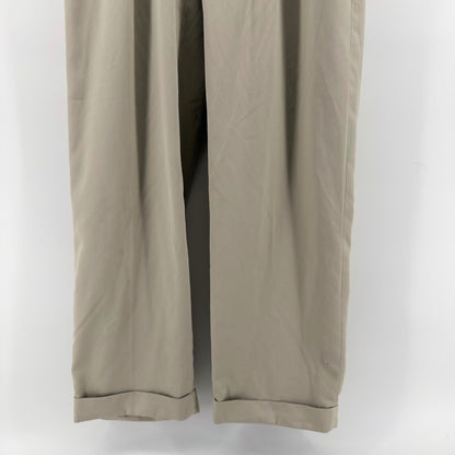 Polo Golf Ralph Lauren Pleated Khaki Trousers Relaxed Fit Cuffed 34x34 Tan