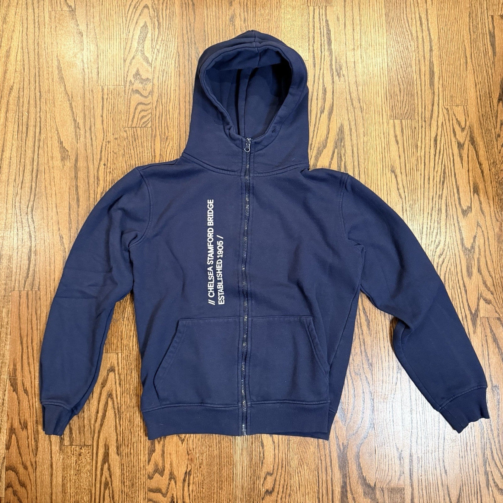 Men's Chelsea Football Club Official Merchandise Full Zip Hoodie Size S